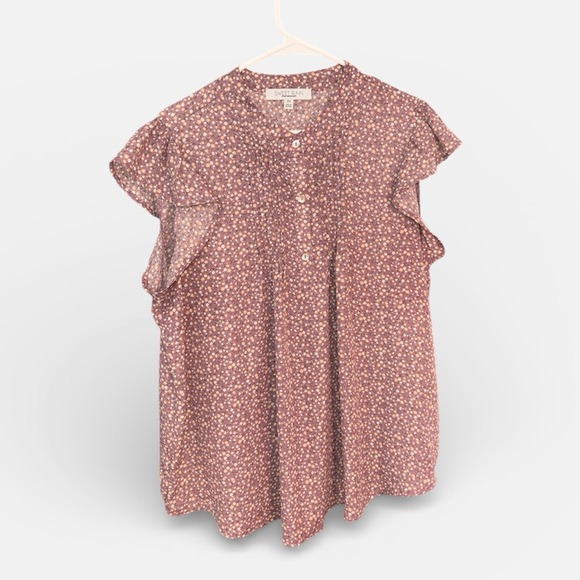 Sweet rain  Floral Ruffle Sleeve Blouse size 2X new - Picture 2 of 5